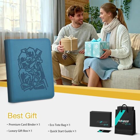 9 Pocket Card Binder, 540 Cards Trading Cards Games Collection Holder Book Folder with Side-Loading Sleeves (Blue Turtle) in Kuwait