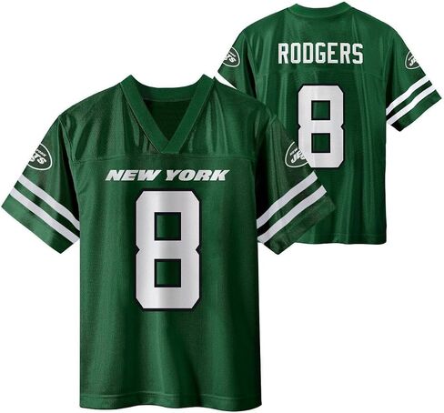Aaron Rodgers New York Jets #8 Green Kids 4-7 Team Color Home Player Jersey (5-6) in Saudi Arabia