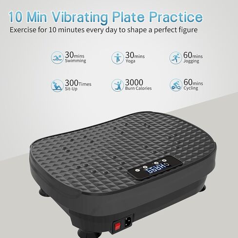 آلة تمرين لوحة الاهتزاز مع 200 سرعة قابلة للتعديل و8 أوضاع تلقائية علمية، تصميم مدمج قابل للطي وقاعدة سيليكون فائقة الهدوء للتمارين المنزلية والتصريف اللمفاوي in Saudi Arabia