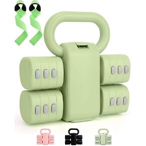 Adjustable Kettlebell Set with Wrist Straps, 4-in-1 Free Weight Adjustable Dumbbells Set for Women 9 Weights from 0.55LB to 12.1 LB, Hand Weight Dumbbell Set of 2 for Home Outdoor Gym Fitness Training in Saudi Arabia