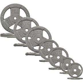 Fitvids Standard Cast Iron 1-Inch Weight Plate Sets for Strength Training & Weightlifting, 35 LBS or 75 LBS or 120 LBS Sets in Kuwait