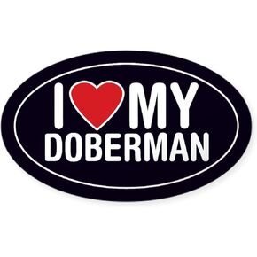 ملصق CafePress I Love My Doberman البيضاوي/ملصق ممتص الصدمات للسيارة بيضاوي in Saudi Arabia