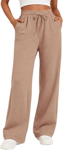 Women's Wide Leg Sweatpants Fleece Lined Baggy Sweat Pants Lounge Fashion Clothing Athletic Joggers with Pockets in Saudi Arabia
