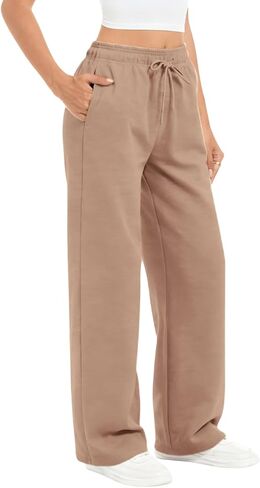 Women's Wide Leg Sweatpants Fleece Lined Baggy Sweat Pants Lounge Fashion Clothing Athletic Joggers with Pockets in Saudi Arabia