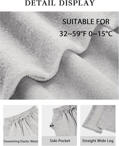 Women's Wide Leg Sweatpants Fleece Lined Baggy Sweat Pants Lounge Fashion Clothing Athletic Joggers with Pockets in Saudi Arabia