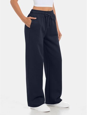 Women's Wide Leg Sweatpants Fleece Lined Baggy Sweat Pants Lounge Fashion Clothing Athletic Joggers with Pockets in Saudi Arabia