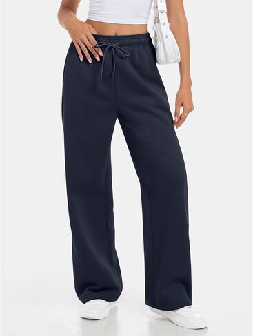 Women's Wide Leg Sweatpants Fleece Lined Baggy Sweat Pants Lounge Fashion Clothing Athletic Joggers with Pockets in Saudi Arabia