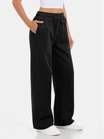 Women's Wide Leg Sweatpants Fleece Lined Baggy Sweat Pants Lounge Fashion Clothing Athletic Joggers with Pockets in Saudi Arabia