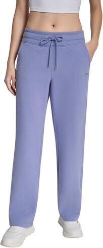 DKNY Womens Metallic Bubble Logo Wide Leg Fleece Sweatpants with Pockets in Saudi Arabia
