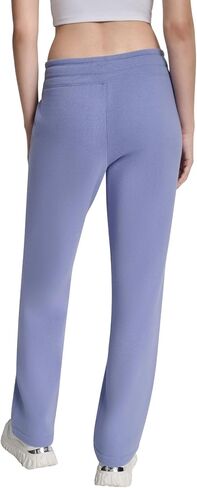 DKNY Womens Metallic Bubble Logo Wide Leg Fleece Sweatpants with Pockets in Saudi Arabia