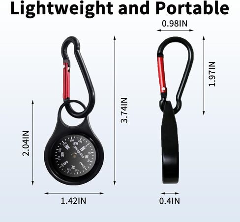 سلسلة مفاتيح بوصلة للجيب والمشي لمسافات طويلة بوصلة محمولة للتخييم في الهواء الطلق باللون الأسود in Saudi Arabia