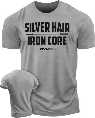 D R DETROIT REBELS Silver Hair, Iron Core Men's Weightlifting T-Shirt for Gym Workout in Saudi Arabia