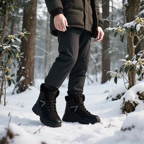 Men's Winter Snow Boots Waterproof Warm Hiking Shoes Non-Slip Lightweight Outdoor Breathable Comfortable Trekking Footwear in Saudi Arabia