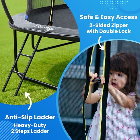Seray 10FT 12FT 14FT Recreational Trampoline with Enclosure Net and Ladder and Anti-Rust Coating, ASTM Approved Trampoline Outdoor for Kids and Adults Outdoor Yard Trampolines in Kuwait
