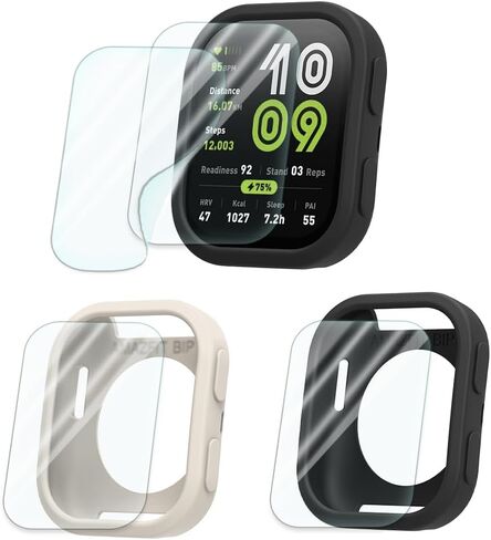متوافق مع مجموعة واقي الشاشة والحافظة Amazfit Bip 6، طبقة واقية ناعمة من مادة TPU عالية الدقة، 【ليست زجاجية】 وحافظات غطاء سيليكون مقاومة للصدمات | مضاد للخدش، رفيع للغاية (عبوة من 4+2) in Kuwait