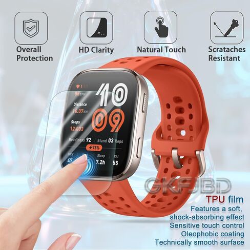 متوافق مع مجموعة واقي الشاشة والحافظة Amazfit Bip 6، طبقة واقية ناعمة من مادة TPU عالية الدقة، 【ليست زجاجية】 وحافظات غطاء سيليكون مقاومة للصدمات | مضاد للخدش، رفيع للغاية (عبوة من 4+2) in Kuwait