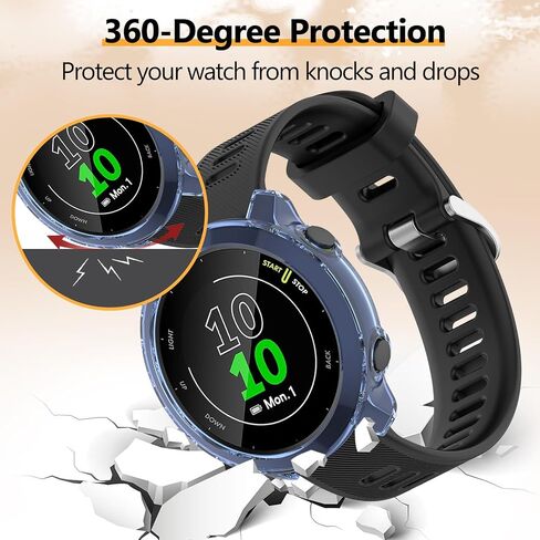 عبوة من 3 قطع لحافظة حماية الشاشة Garmin Forerunner 55/158، ملحقات حماية ممتصة للصدمات من مادة TPU الناعمة المضادة للخدش in Kuwait