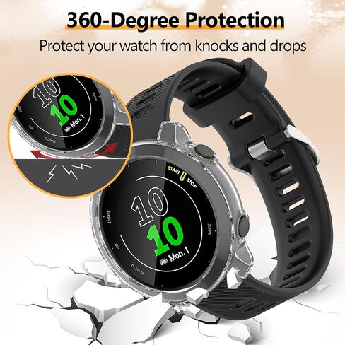 عبوة من 3 قطع لحافظة حماية الشاشة Garmin Forerunner 55/158، ملحقات حماية ممتصة للصدمات من مادة TPU الناعمة المضادة للخدش in Kuwait