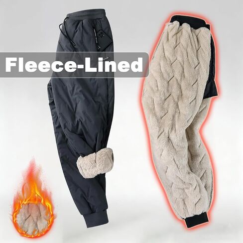 Thermal-Pants Unisex, Fleece-Lined Waterproof Pants with Zipper Pockets, Straight Leg and Jogger Pants in Saudi Arabia