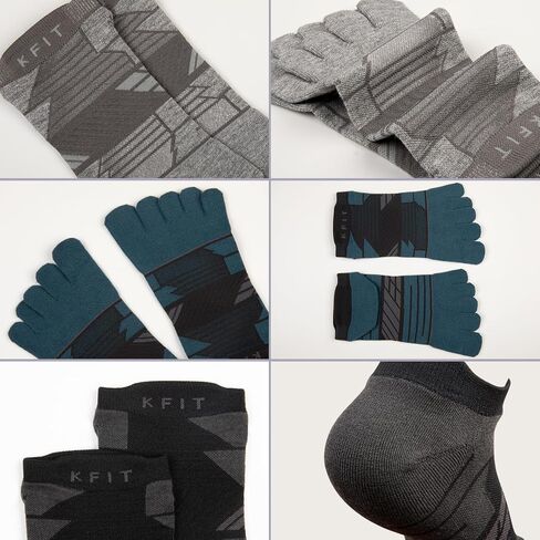 جوارب Kfit للرجال والنساء COOLMAX رياضية للجري بخمسة أصابع جوارب ضغط للكاحل قابلة للتنفس خفيفة الوزن 3 أزواج in Saudi Arabia