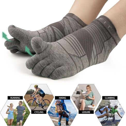 جوارب Kfit للرجال والنساء COOLMAX رياضية للجري بخمسة أصابع جوارب ضغط للكاحل قابلة للتنفس خفيفة الوزن 3 أزواج in Saudi Arabia