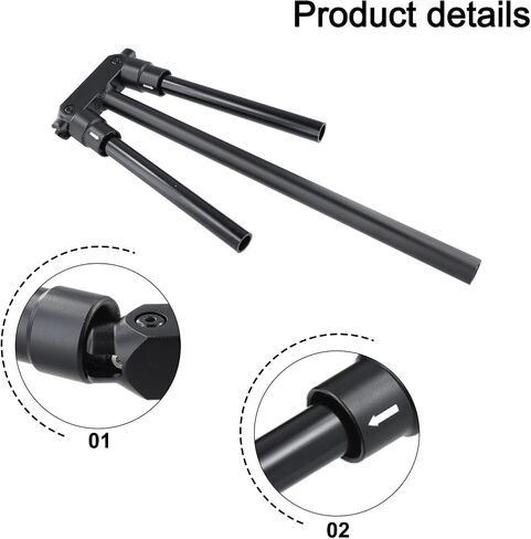 10 Inch Folding T-Bar Handlebar Replacement Metal Handle Fit For Kugoo Electric Scooter, Black 450Mm Scooter Handbar in Saudi Arabia