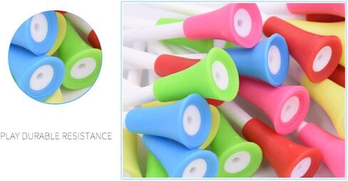 Golf Tee Ring, 6Pcs Plastic Rubber Material Cartoon Golf Tee Ring Anti Lost Easy Carry with Strap Golf Tee Holder for Golf Tee Hanger (Blue + Gray) Anti Lost Golf Tee in Saudi Arabia
