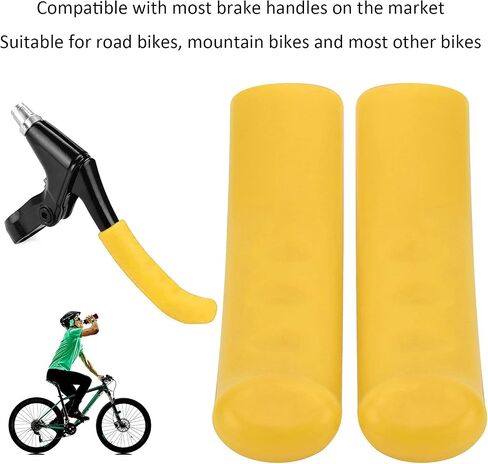 Keenso 4 Colors Anti-Slip Silicone Brake Lever Grips Brake Lever Cover Brake Handle Grips Protector for Road Bikes, Mountain Bikes(Yellow) and Spare Parts in Saudi Arabia