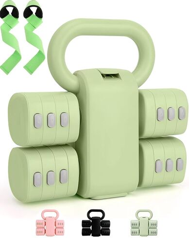 Adjustable Kettlebell Set with Wrist Straps, 4-in-1 Free Weight Adjustable Dumbbells Set for Women 9 Weights from 0.55LB to 12.1 LB, Hand Weight Dumbbell Set of 2 for Home Outdoor Gym Fitness Training in Saudi Arabia