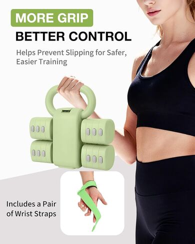 Adjustable Kettlebell Set with Wrist Straps, 4-in-1 Free Weight Adjustable Dumbbells Set for Women 9 Weights from 0.55LB to 12.1 LB, Hand Weight Dumbbell Set of 2 for Home Outdoor Gym Fitness Training in Saudi Arabia