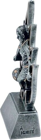 Express Medals Engraved or Blank, Pack of 12, 6.5 Inch Flame Female Soccer Trophies in Saudi Arabia