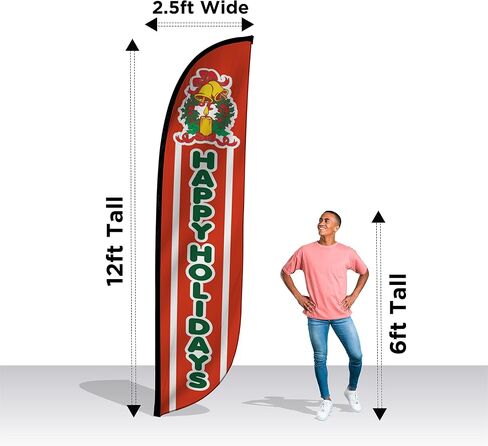 علم الريش ذو طابع العطلات من Look OurWay، بطول 30.48 سم (الأدوات غير متضمنة) in Kuwait