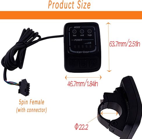 eBike LED Display 24V 36V 48V for Key DISP Meter Electric Bike Ebike Computer with UART Protocol Matches Controller for Electric Accessories in Saudi Arabia