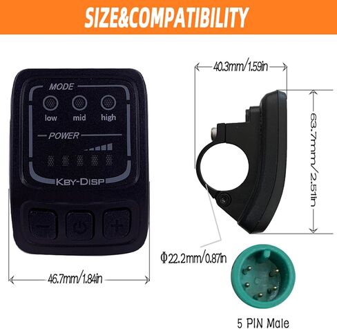 eBike LED Display 24V 36V 48V for Key DISP Meter Electric Bike Ebike Computer with UART Protocol Matches Controller for Electric Accessories in Saudi Arabia