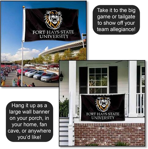 Fort Hays State Tigers Wordmark Logo 3x5 Grommet Flag in Saudi Arabia