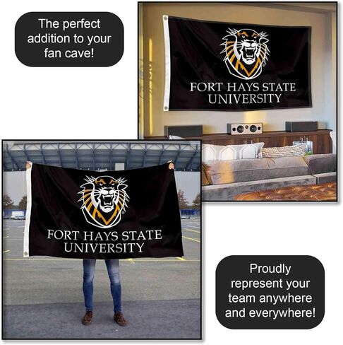 Fort Hays State Tigers Wordmark Logo 3x5 Grommet Flag in Saudi Arabia