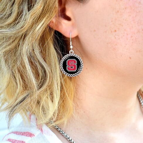 From the Heart North Carolina State Wolfpack Commodores Olivia Earrings Silver Jewelry Gift NC State in Saudi Arabia