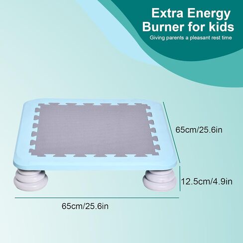 Indoor Small Trampoline for Kids Ages 6-12 | 25 Inch Square Leaps and Rebounds Trampoline | Bouncing Board with Non-Slip Base | Autisms Kid Sensory Integration Training Body-Building in Saudi Arabia