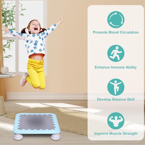 Indoor Small Trampoline for Kids Ages 6-12 | 25 Inch Square Leaps and Rebounds Trampoline | Bouncing Board with Non-Slip Base | Autisms Kid Sensory Integration Training Body-Building in Saudi Arabia