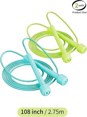 حبل القفز للتمرين من uvbws2Pack - بمقبض بلاستيكي، مجموعة حبل القفز الطويل PVC المضاد للالتفاف - مناسب لأنشطة اللياقة البدنية للرجال والنساء in Kuwait