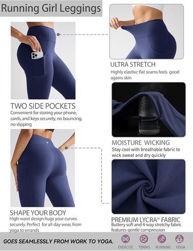 RUNNING GIRL Leggings for Women with Pockets,Full Length High Waist Buttery Soft Workout Leggings Yoga Pants in Saudi Arabia