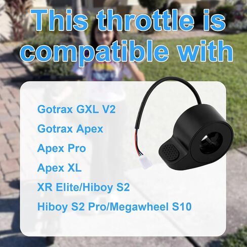 دواسة سكوتر كهربائية متوافقة مع GOTRAX GXL V2، 2.56x1.77x1.38 بوصة/6.5x4.5x3.5 سم مادة ABS ملحقات قطع غيار السكوتر الكهربائية خنق الإبهام (أسود) in Saudi Arabia