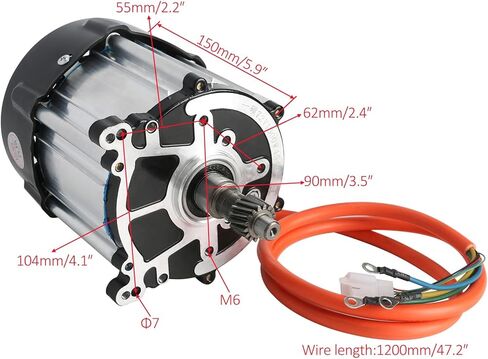 72V 1500W Brushless DC Motor with Differential Gearbox and Controller - High Power for Electric Vehicles Go Kart ATV Quad Golf Cart Buggy in Saudi Arabia
