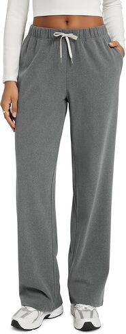ODODOS Women’s Brushed Fleece Straight Leg Pants – Cozy Warm High-Rise Relaxed Lounge Sweatpants with Pockets - 29" Inseam in Kuwait