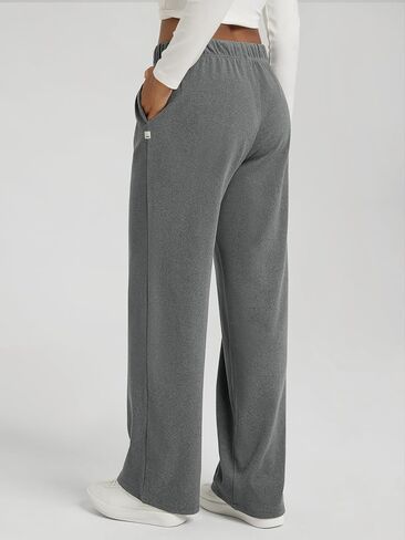 ODODOS Women’s Brushed Fleece Straight Leg Pants – Cozy Warm High-Rise Relaxed Lounge Sweatpants with Pockets - 29" Inseam in Kuwait