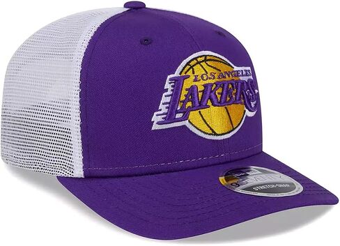 قبعة Snapback من New Era LA Los Angeles Lakers 9SEVENTY بشعار Trcuker، قبعة قابلة للتعديل باللون الأرجواني in Saudi Arabia
