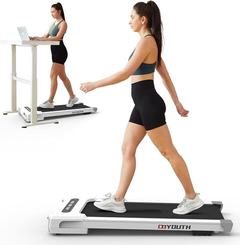 جهاز سير للمشي من جويوث، جهاز سير تحت المكتب للمكتب المنزلي، جهاز سير مدمج بحزام عريض بسعة 300 رطل، جهاز تحكم عن بعد للمشي والركض ممتص للصدمات بقوة 2.25 حصان in Kuwait