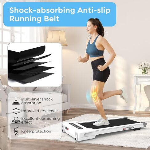 جهاز سير للمشي من جويوث، جهاز سير تحت المكتب للمكتب المنزلي، جهاز سير مدمج بحزام عريض بسعة 300 رطل، جهاز تحكم عن بعد للمشي والركض ممتص للصدمات بقوة 2.25 حصان in Kuwait