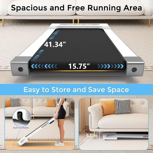 جهاز سير للمشي من جويوث، جهاز سير تحت المكتب للمكتب المنزلي، جهاز سير مدمج بحزام عريض بسعة 300 رطل، جهاز تحكم عن بعد للمشي والركض ممتص للصدمات بقوة 2.25 حصان in Kuwait