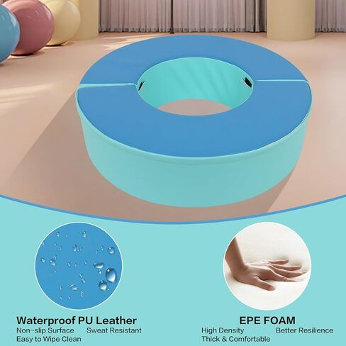 Exercise Gym Mat 31.5" Diameter Kids Foam Gymnastics Mat, Bridge Play Foam Module Detachable, Tumbling Mat for Children, Versatile Design for Crawling, Tumbling and Coordination Training in Kuwait